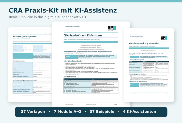 CRA Praxis-Kit mit realen Vorschauen aus dem digitalen Kundenpaket