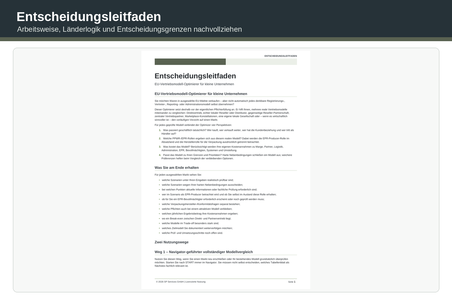 EU-Vertriebsmodell-Optimierer: Entscheidungsleitfaden