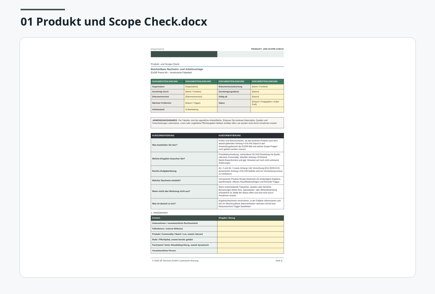 EUDR Praxis-Kit: DDS-/SD- und Entscheidungsarbeit nachvollziehbar vorbereiten.