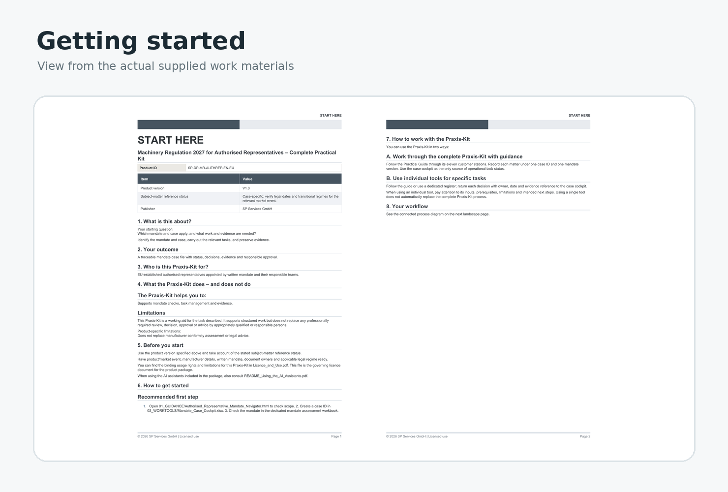 Start instructions