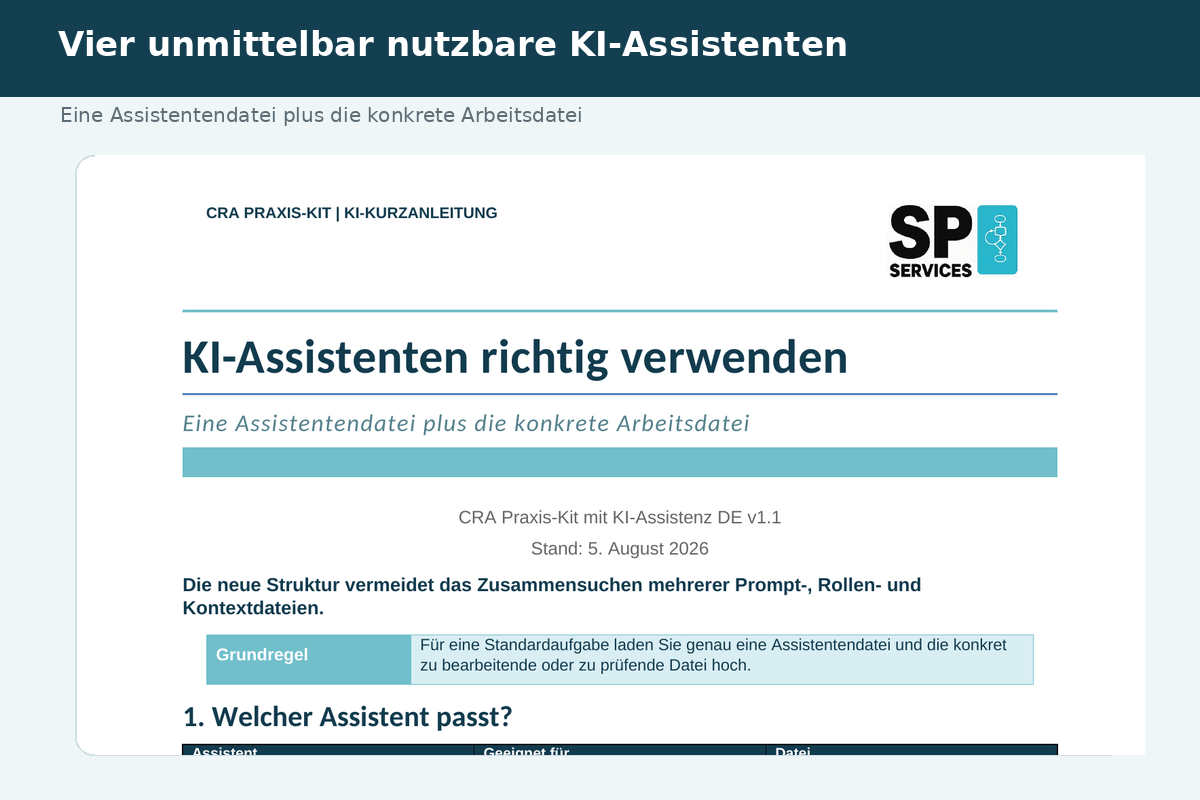 KI-Assistenten richtig einsetzen im CRA Praxis-Kit