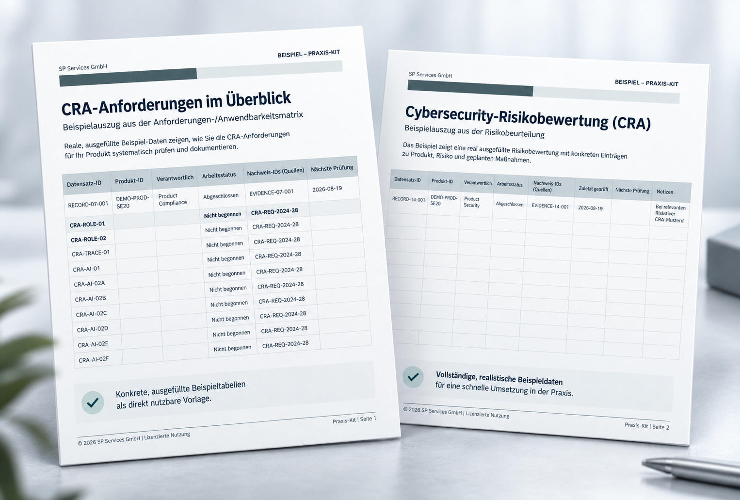 CRA-Anforderungsmatrix und Cybersecurity-Risikobewertung im CRA Praxis-Kit